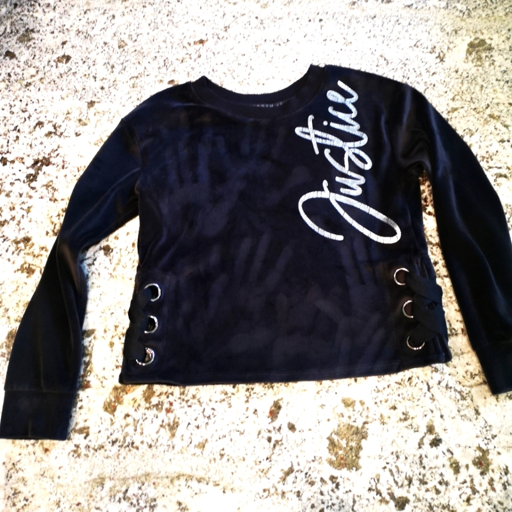 Justice Velvet  Crop Sweatshirt Size 10